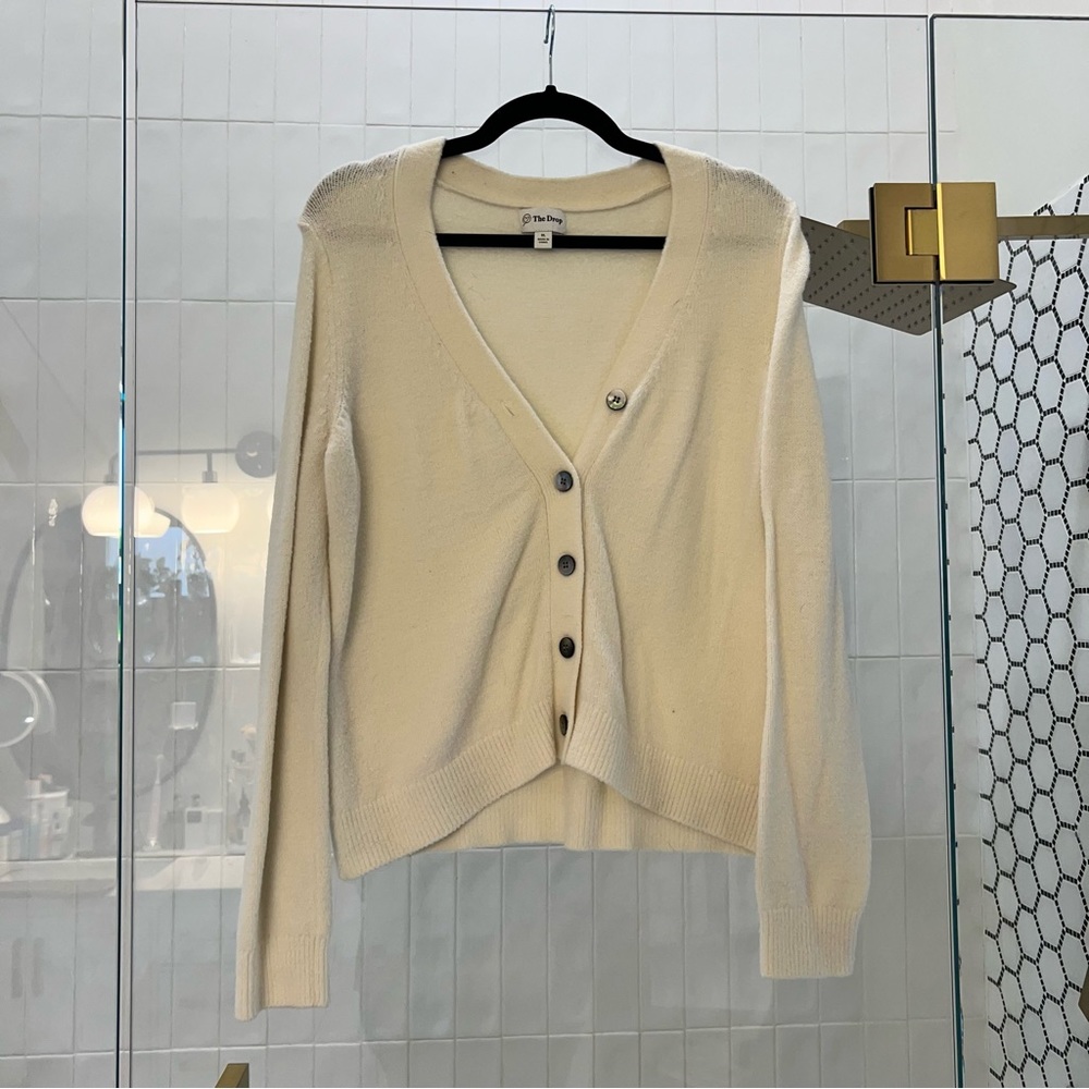 The Drop White Cardigan Sweater
